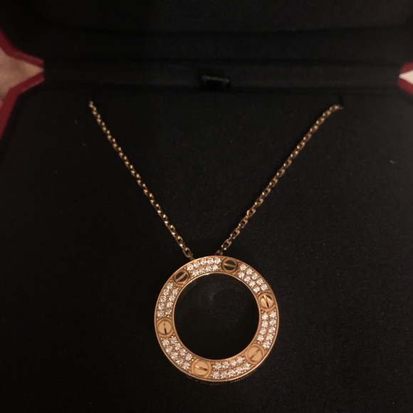 Cartier Jewelry Cartier Love Necklace Diamondpaved Yellow Gold Poshmark
